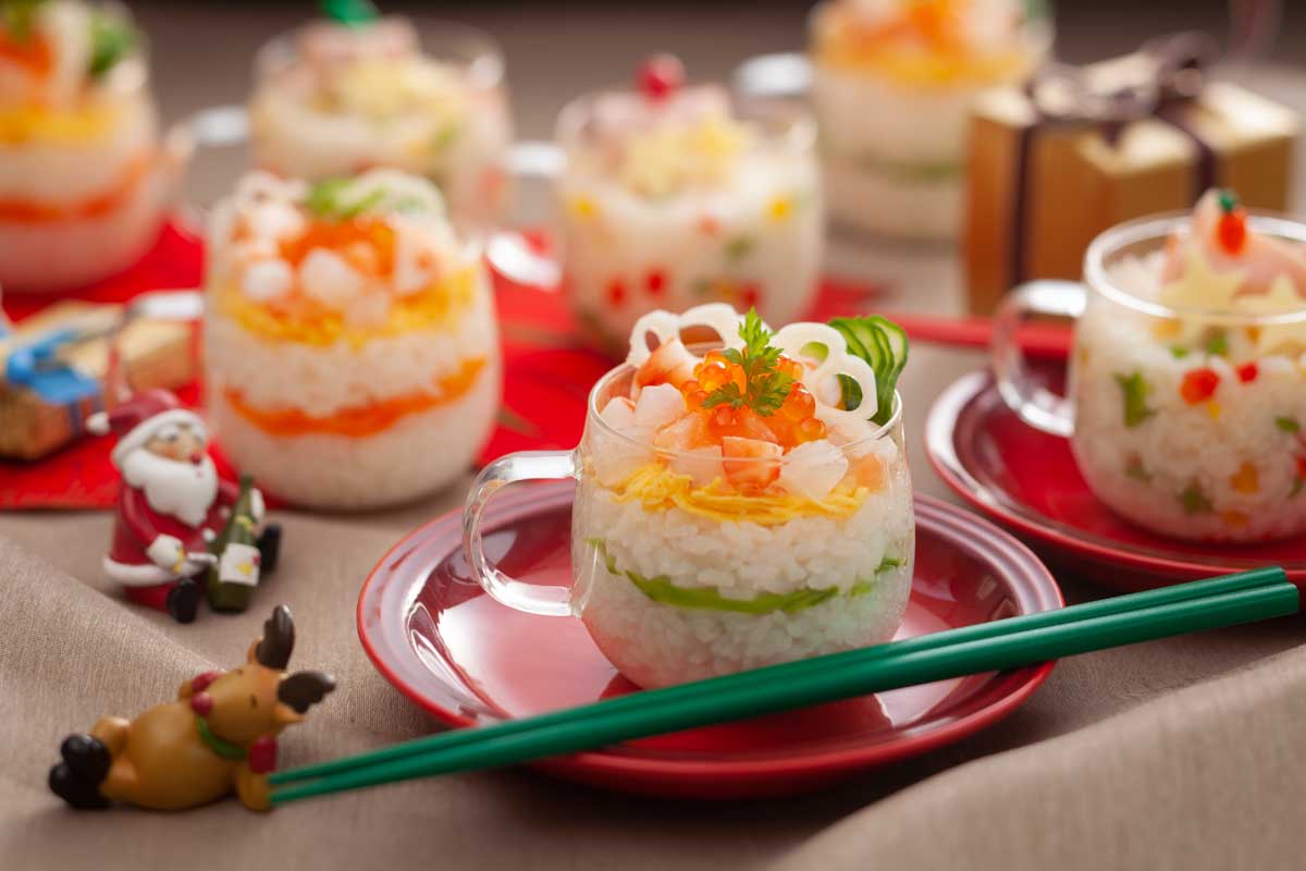お米レシピ クリスマス カップ寿司 ごはん彩々 全米販